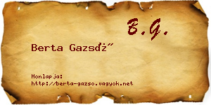 Berta Gazsó névjegykártya